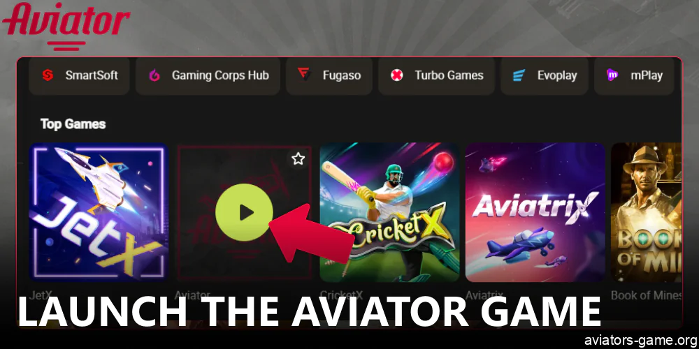 Launch the Aviator game