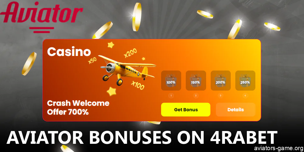 Bonuses and incentives for Aviator players on 4rabet India