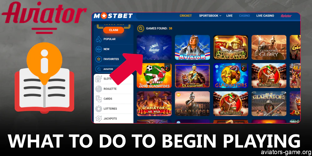 Instruction on launching Aviator crash game on Mostbet