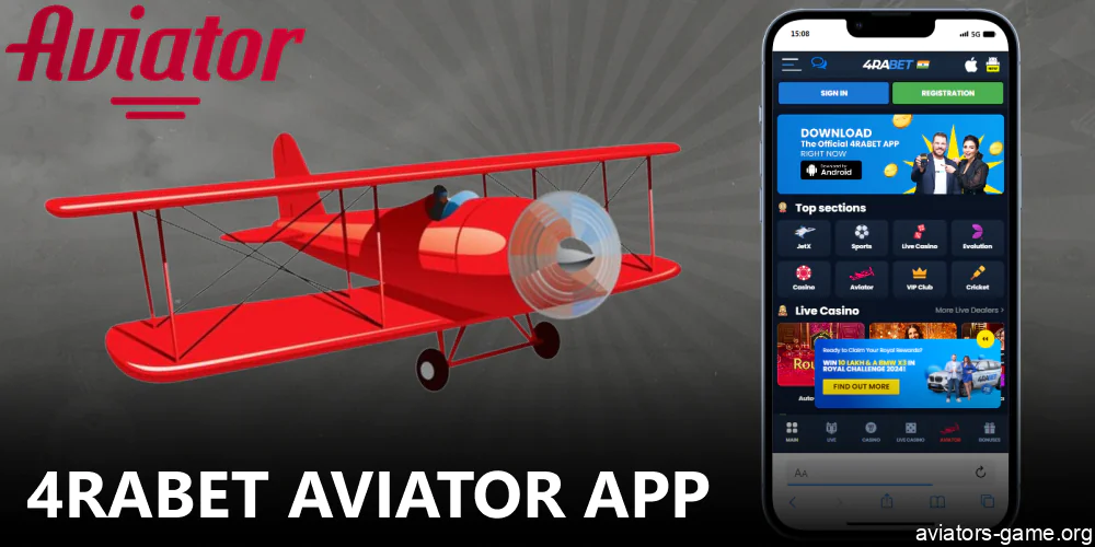 4rabet Aviator App for gamblers from India