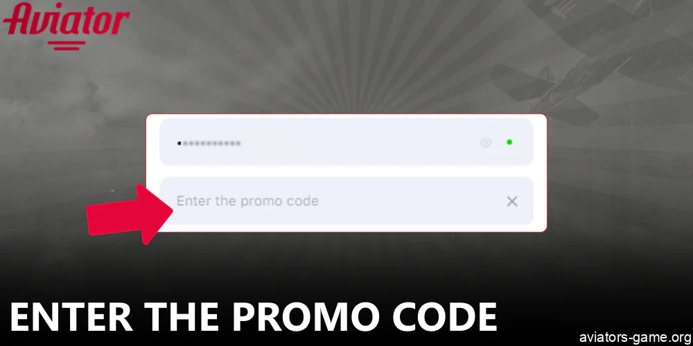 Enter the Aviator promo code