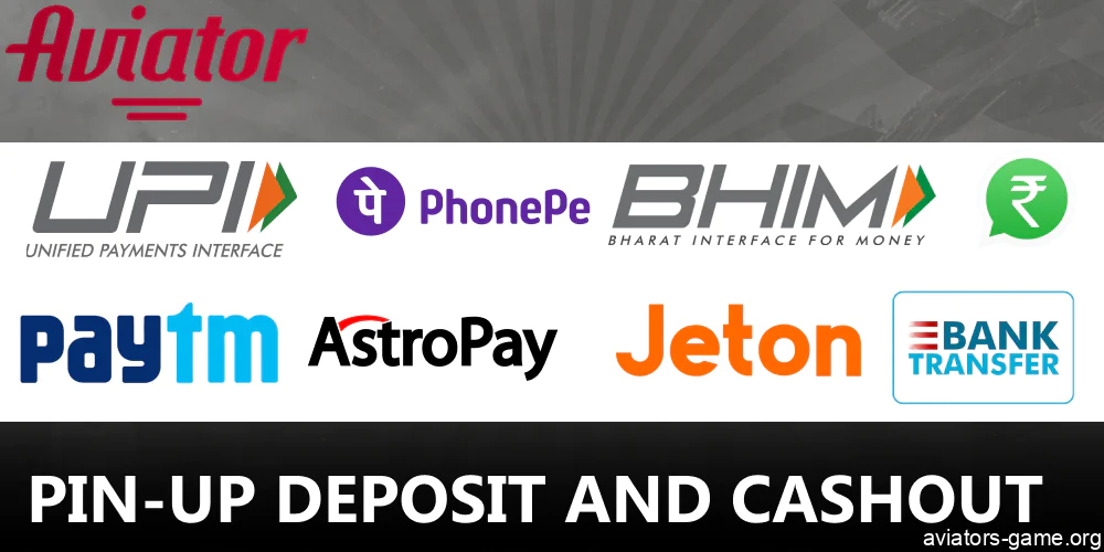 Payment options for Aviator players on Pin-Up mobile app