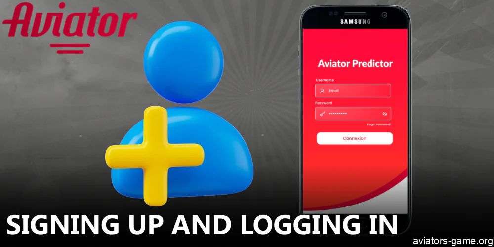 Instruction on how to sign up or log in on Aviator predictor app