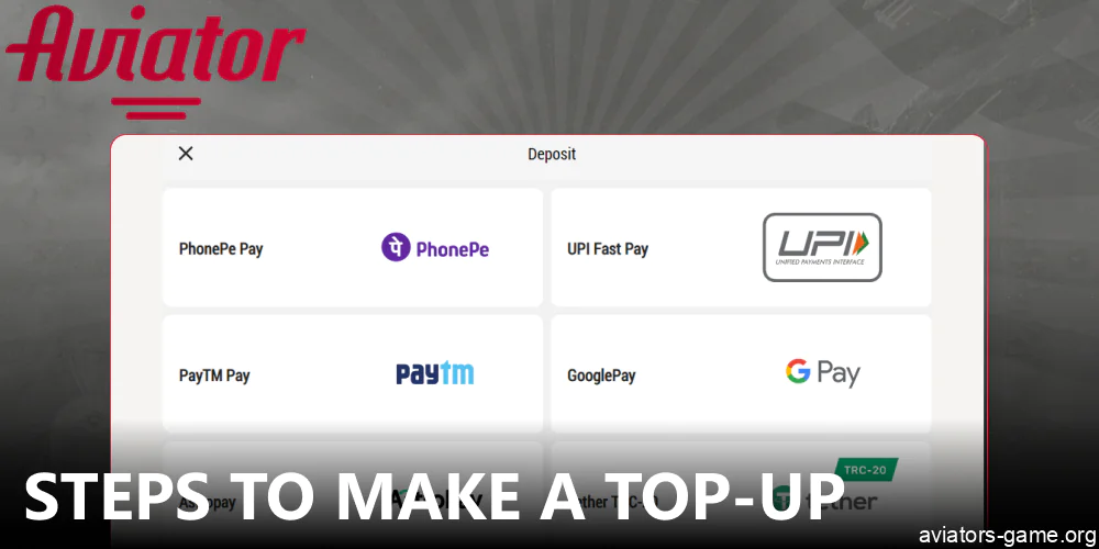 Guide on making deposits on Parimatch for Aviator players