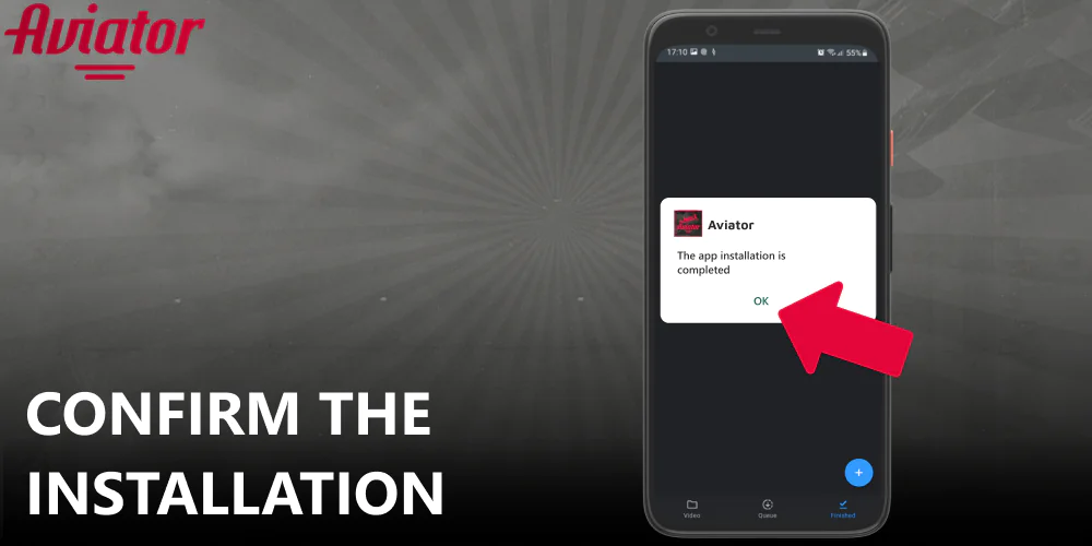 Confirm Aviator installation on Android