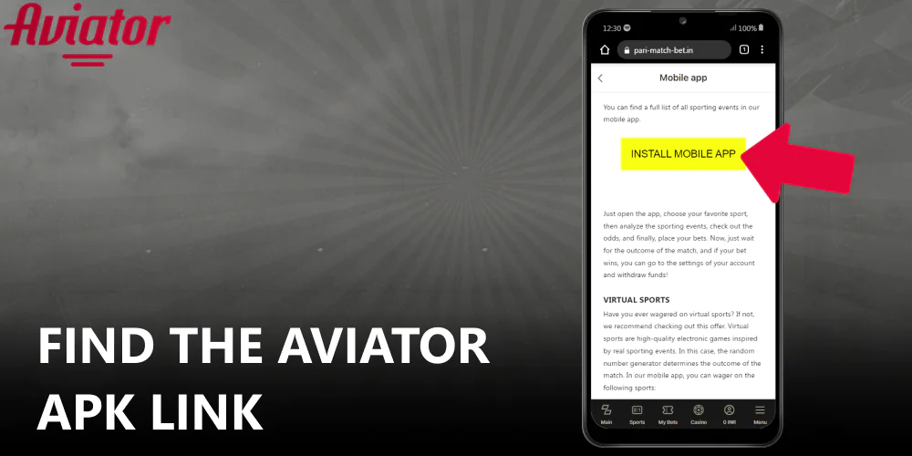 Find the Aviator APK link